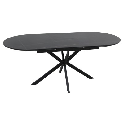 Стол обеденный SIGNAL GASTON Ceramic черный/черный 140-180/80